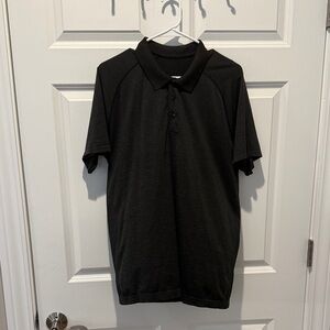 Lululemon Mens Gray/Black performance knit gold polo size XL